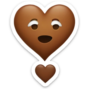 Brown heart sticker