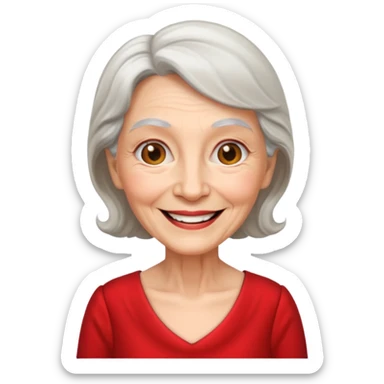 elderly woman with red dress  sticker