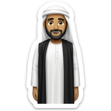 Saudi sheikh wearing black thobe sticker