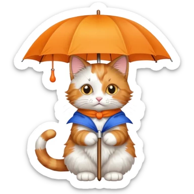 cat wearing an umbrella  sticker