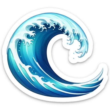glitter wave ocean surf cian sticker