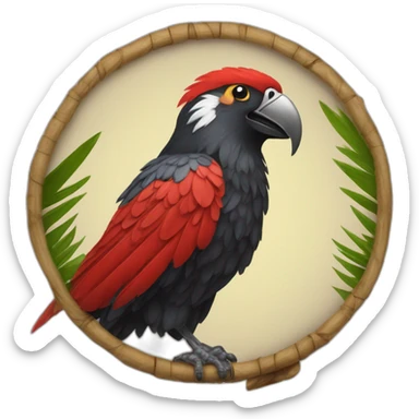 cacique serio indio plumas rojas sticker