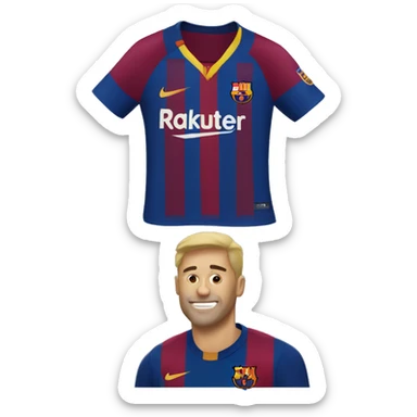 Fc Barcelona Shirt without the man wearing it sticker