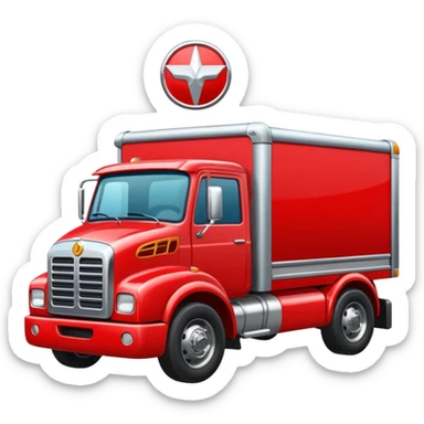 A red truck with a TIR emblem sticker