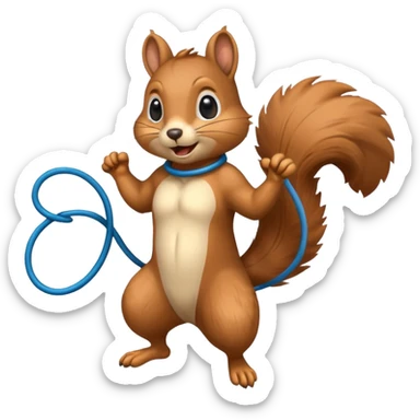 Squirrel jump rope sticker