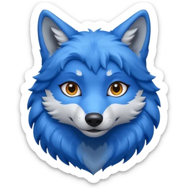 A female feminine blue wolf  sticker