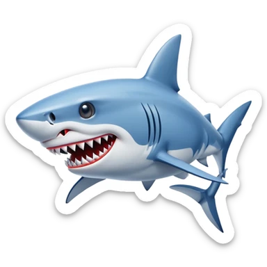 A shark wearing blue nike sneakers sticker