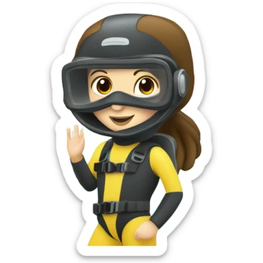 Girl with brown hair scuba diving in a reef sticker