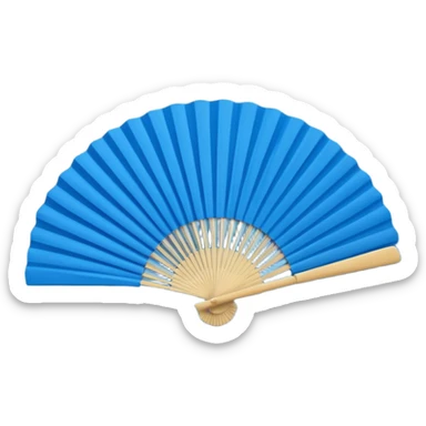 blue paper hand fan sticker