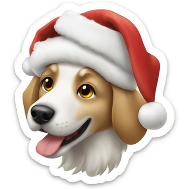 Dog on chrismas sticker
