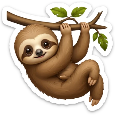 baby sloth on the tree sticker