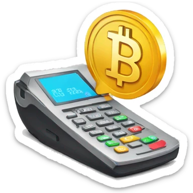 phone paying with cryptocurrency sticker