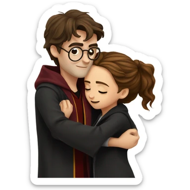 harry potter and hermione granger hugging sticker