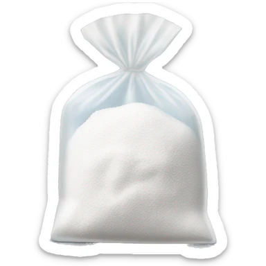 a small ziplock bag of powdered sugar sticker
