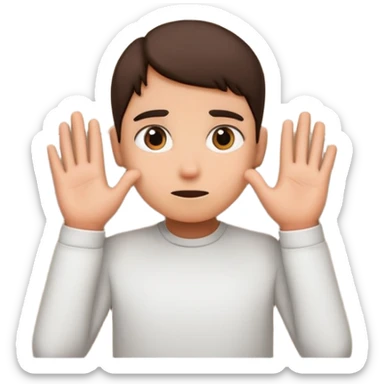 person hiding behind a wall, only eyes and hands visible sticker