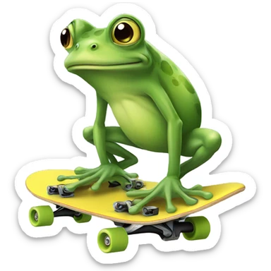 Frog on skateboard  sticker