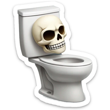 skull with toilet sticker