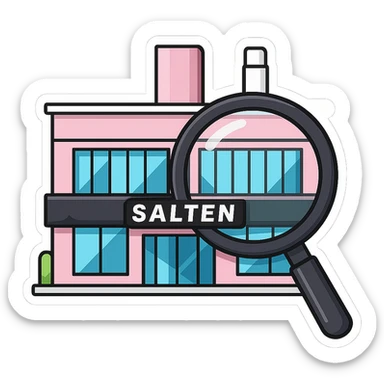 Make it cartoonish stickers: Add a magnifying glass over the partly pink, very stylish beauty salon building sticker