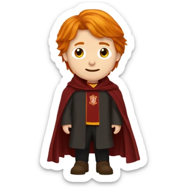 Ron weasley with gryffindor robes sticker