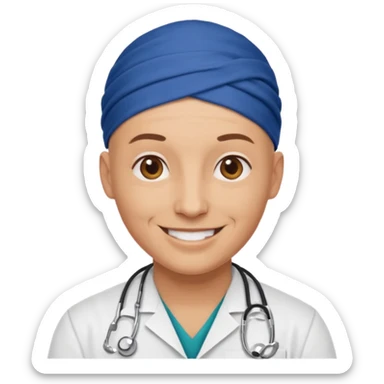 bald doctor with bandanna sticker