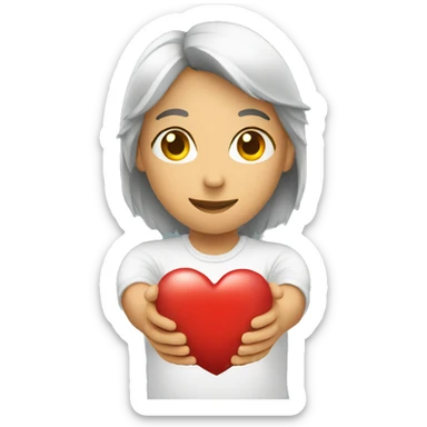 holding heart charity sticker