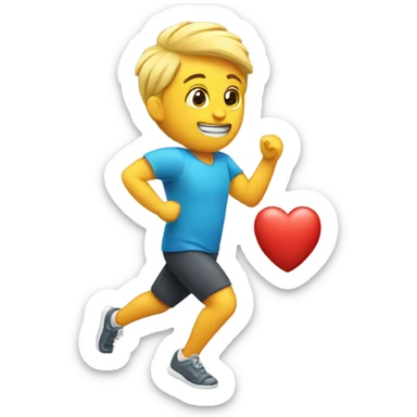 An exercising heart sticker