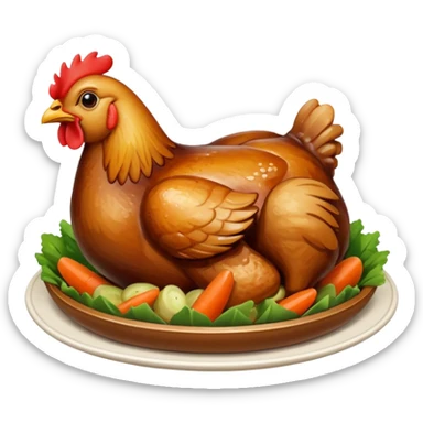 chicken vegetables soy sauce on top  sticker