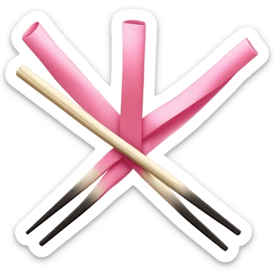 pink ribbon chopstick sticker
