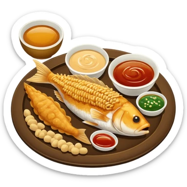 fish and peanut indonesian food sticker