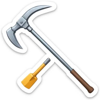 a double-ended pickaxe with identical sharp tips for mining ore sticker