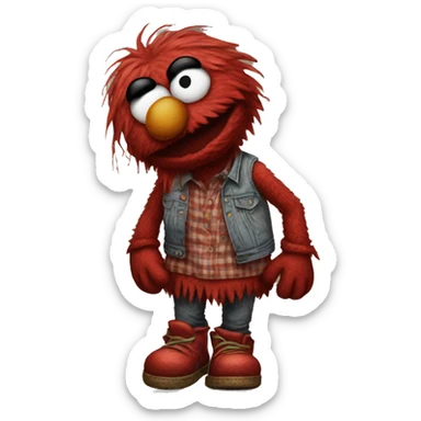 grunge elmo sticker