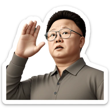 boy with glasses hand raised sticker