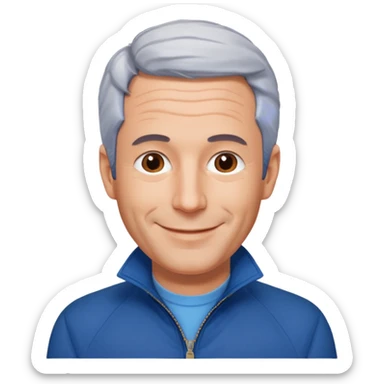 Jeffery Epstein with blue jacket sticker