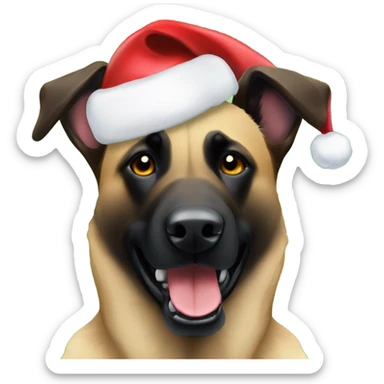 Dark Belgian malinois; Anatolian Shepherd Christmas sticker