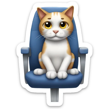 Sad cat on plane sticker
