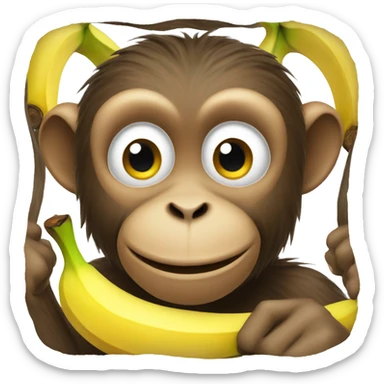 Monkey with a banana sticker