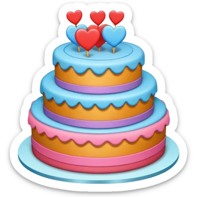 Torta de cupleaños cuoricini  sticker