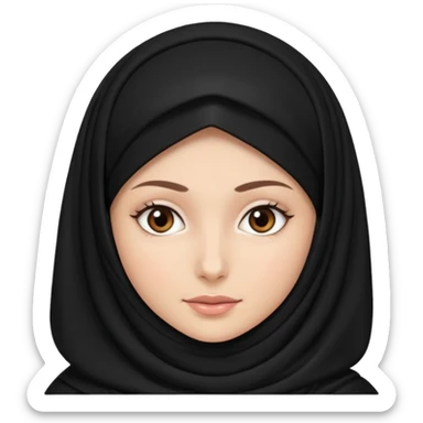 white girl with black hijab sticker
