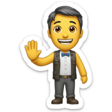 Waving goodbye happily  sticker