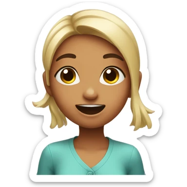 A cute girl signaling okay sticker