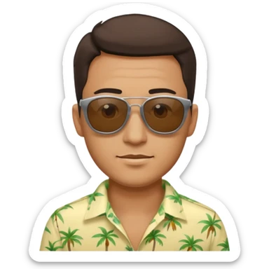 man with sunglasses and summer shirt sticker