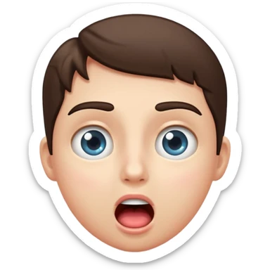 Person with sparkling eyes and open mouth staring in amazement  sticker