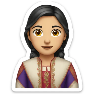 armenian girl with national suit sticker