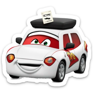 mr.monopoly monopoly go in a disney lightning McQueen car sticker