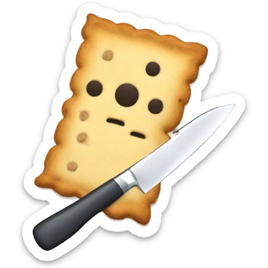 poptart holding a knife sticker