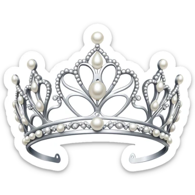 Silver tiara with pearls sticker