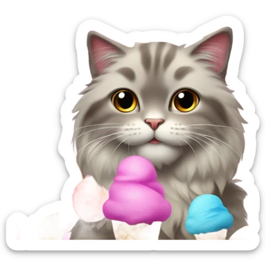 Cat pink and ice cream sticker
