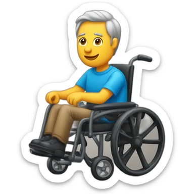 un hombre llevado en silla de ruedas sticker