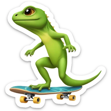 Lizard skateboarding sticker