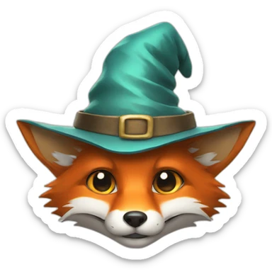 fox with a wizard hat sticker